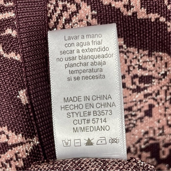 WOW WORLD OF WOMEN FLORAL METALLIC CHERRY CUTOUT LONG SLEEVE BODYCON DRESS - Picture 16 of 16